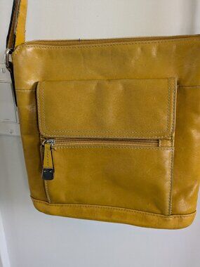 Mustard Yellow Giani Bernini Handbag Crossbody Leather